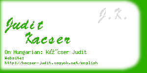 judit kacser business card